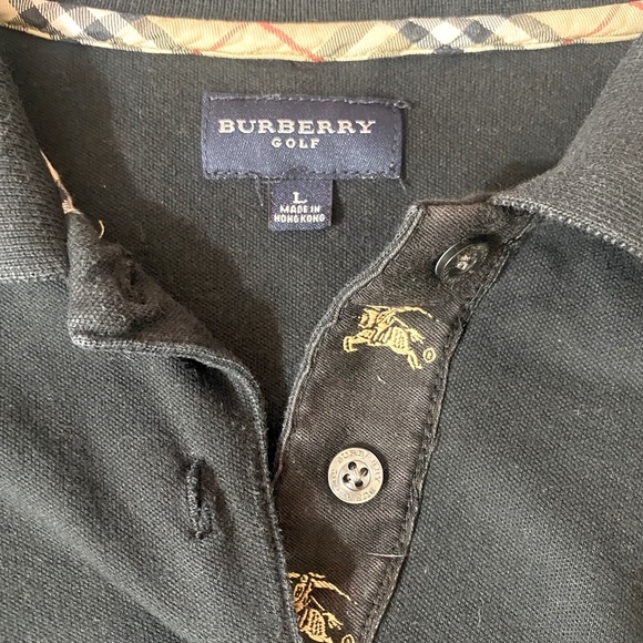 Black Burberry polo long sleeve shirt - Picture 2 of 5
